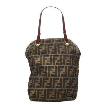 Pre Owned Fendi Brown Zucca Canvas Tote Bag