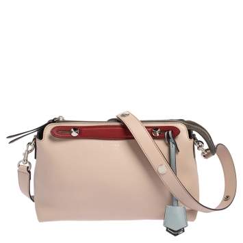 Pre Owned Fendi Pink/Red Leather Small By The Way Boston Bag