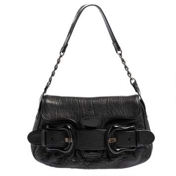 Pre Owned Fendi Black Patent and Leather B Bis Shoulder Bag