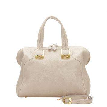 Pre Owned Fendi Pink/Light Pink Leather Chameleon Shoulder Bag