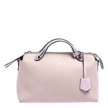 Pre Owned Fendi Pink/Blue Leather Small By The Way Boston Bag
