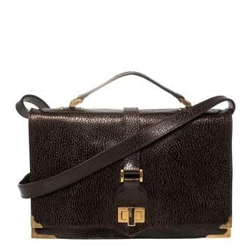 Pre Owned  Fendi Metallic Brown Leather Classico No. 1 Satchel