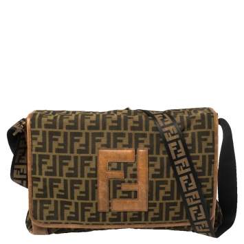 Pre Owned Fendi Tobacco Zucca Canvas Messenger Bag