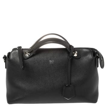 Pre Owned Fendi Black Leather Small By The Way Boston Bag