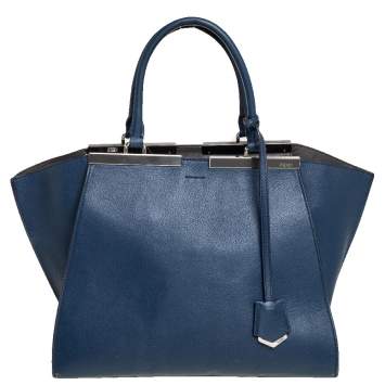 Pre Owned Fendi Blue Leather 3Jours Tote
