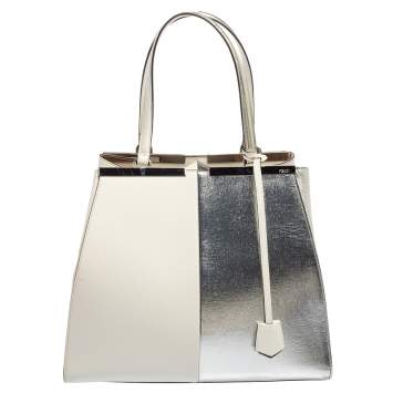 Pre Owned Fendi Bi Color Leather Large 3Jours Tote