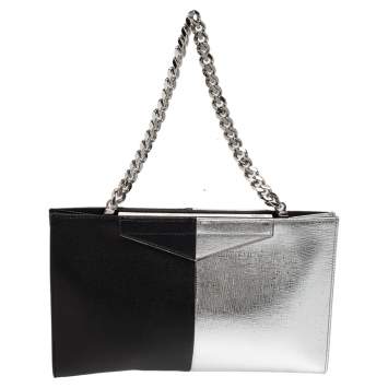 Pre Owned Fendi Bicolor Leather Clutch