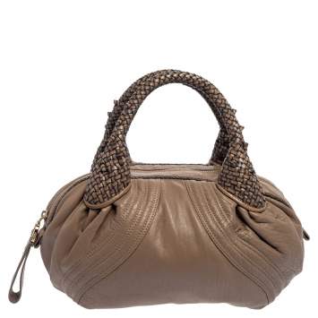 Pre Owned Fendi Brown Leather Spy Hobo