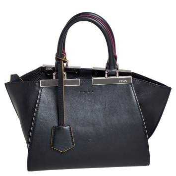 Pre Owned Fendi Black Leather Mini 3Jours Tote