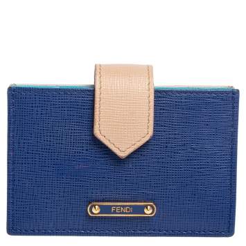 Pre Owned Fendi Multicolor Leather Elite Accordion Card Case