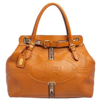 Pre Owned Fendi Tan Selleria Leather Villa Borghese Tote 