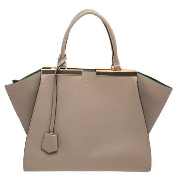 Pre Owned Fendi Beige Leather 3Jours Large Tote Bag