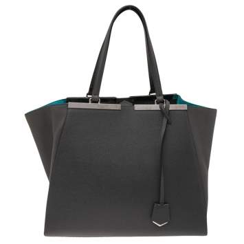 Pre Owned Fendi Grey Leather Large 3Jours Tote