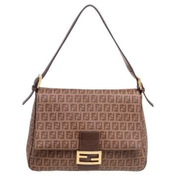Pre Owned Fendi Brown Zucca Coated Canvas Big Mama Forever Shoulder Bag