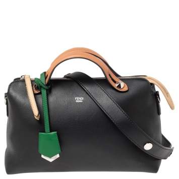 Pre Owned Fendi Brown/Black Leather Small By The Way Shoulder Bag