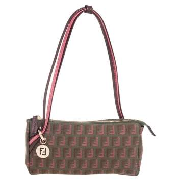 Pre Owned Fendi Tricolor Zucca Canvas Pochette