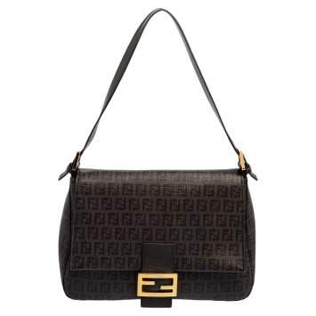Pre Owned Fendi Brown Zucca Coated Canvas Big Mama Forever Shoulder Bag
