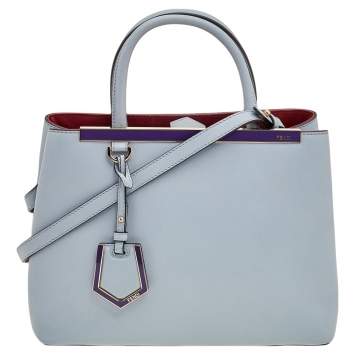 Pre Owned Fendi Blue Leather Petite 2Jours Tote