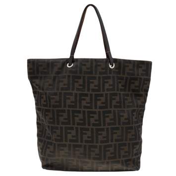 Pre Owned Fendi Tobacco Zucca Canvas Tote