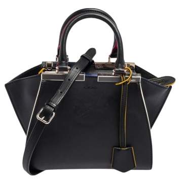 Pre Owned Fendi Black Leather Mini 3Jours Tote
