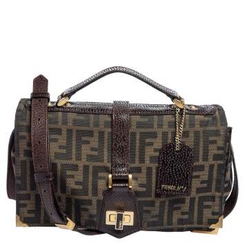 Pre Owned  Fendi Brown Zucca Canvas Classico No. 1 Satchel