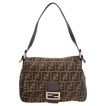 Pre Owned Fendi Tobacco Zucca Canvas Mama Forever Shoulder Bag