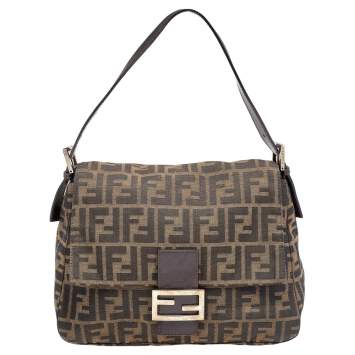 Pre Owned Fendi Tobacco Zucca Canvas Mama Forever Shoulder Bag