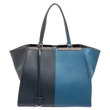 Pre Owned Fendi Bicolor Leather Large 3Jours Tote Bag