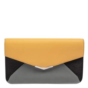 Pre Owned Fendi Multicolor Leather 2Jours Envelope Clutch