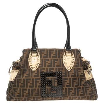 Pre Owned Fendi Brown Zucca Canvas Medium De Jour Bag