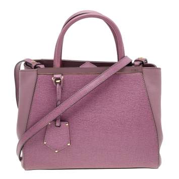 Pre Owned Fendi Two Tone Purple Leather Mini 2jours Tote