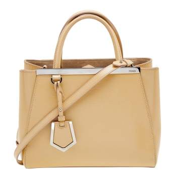 Pre Owned Fendi Yellow Patent Leather Petite Sac 2jours Elite Tote