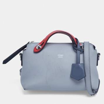 Pre Owned Fendi Red/Grey Leather Mini By The Way Crossbody Bag