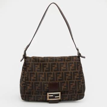 Pre Owned Fendi Tobacco Zucca Canvas and Leather Mama Forever Shoulder Bag