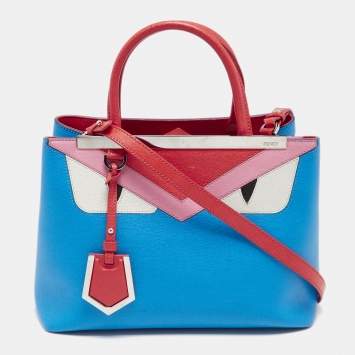 Pre Owned Fendi Multicolor Leather Small Monster Eyes 2Jours Tote Bag