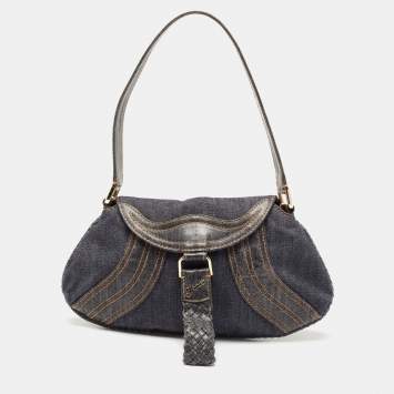 Pre Owned Fendi Blue Denim Mine Spy Hobo