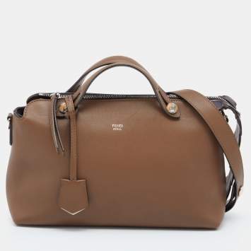 Pre Owned Fendi Brown Crocodile and Leather Small By The Way Shoulder Bag