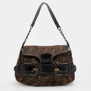 Pre Owned Fendi Tobacco Zucca Canvas B Bis Shoulder Bag