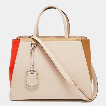 Pre Owned Fendi Tri Color Leather Medium 2Jours Tote