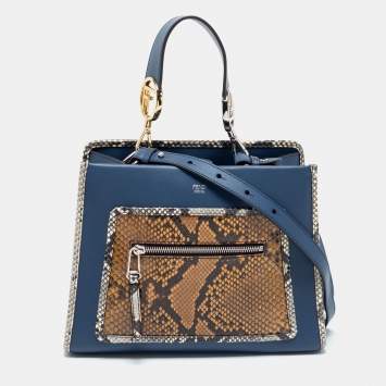 Pre Owned Fendi Multicolor Leather And Python Small Runaway Shoulder Bag