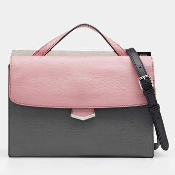 Pre Owned Fendi Multicolor Leather Small Demi Jour Top Handle Bag