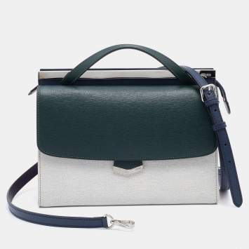 Pre Owned Fendi Multicolor Leather Small Demi Jour Top Handle Bag