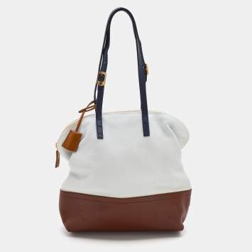 Pre Owned Fendi Tri Color Leather Selleria 2Bag Tote