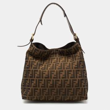 Pre Owned Fendi Tobacco Zucca Canvas Hobo