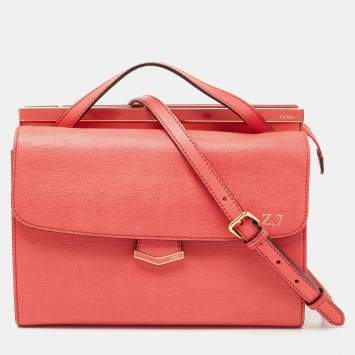 مملوكة مسبقًا Fendi Pink Textured Leather Small Demi Jour Top Handle Bag
