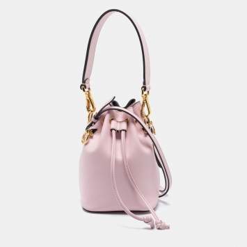 Pre Owned Fendi Pink Leather Mini Mon Tresor Shoulder Bag