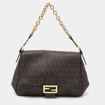 Pre Owned Fendi Brown Zucca Coated Canvas Big Mama Forever Shoulder Bag