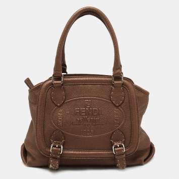 Pre Owned Fendi Brown Selleria Leather Tote