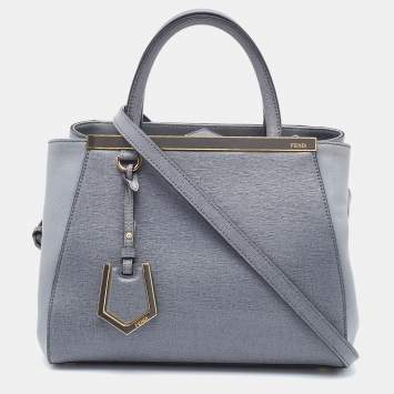 Pre Owned Fendi Grey Leather Petite Sac 2Jours Tote