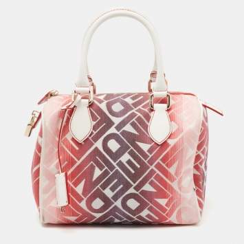 Pre Owned Fendi Multicolor Canvas and Leather Bauletto Satchel
